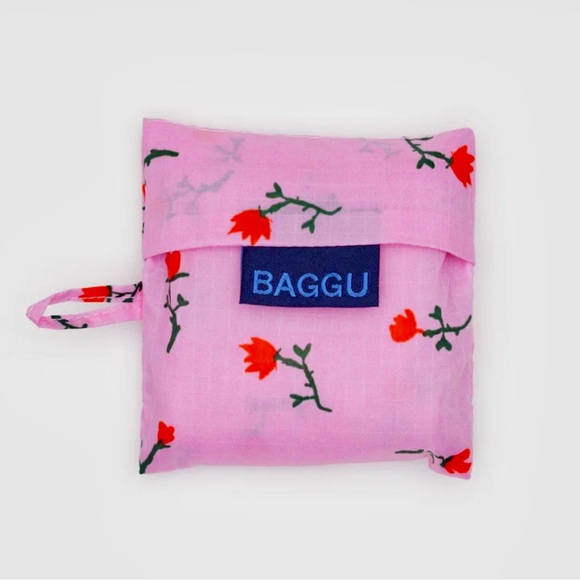 Baby Baggu Pink Painted Wildflower Reusable Tote Bag Used once EUC! See photos! - Picture 3 of 4